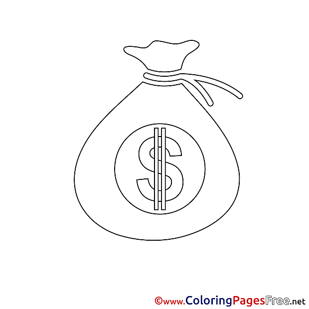 Sac Money Business Colouring Sheet free