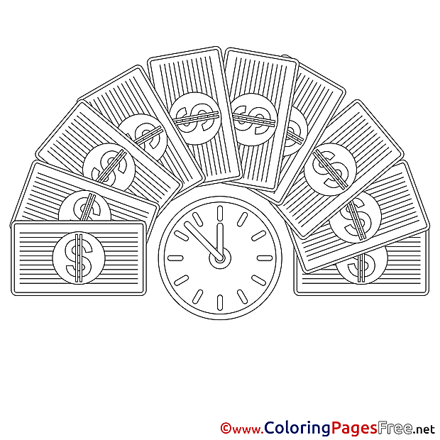 Time Money Business free Coloring Pages