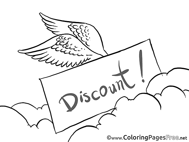 Wings Sale Kids Business Coloring Page