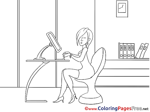 Woman Job printable Business Coloring Sheets