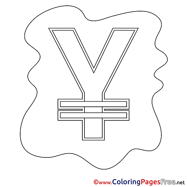 Yen free Colouring Page Business