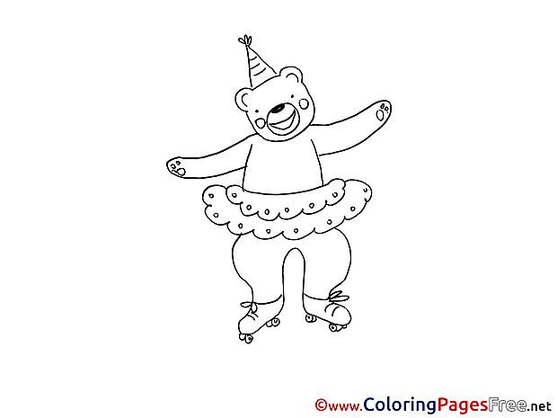 Bear for Kids printable Colouring Page