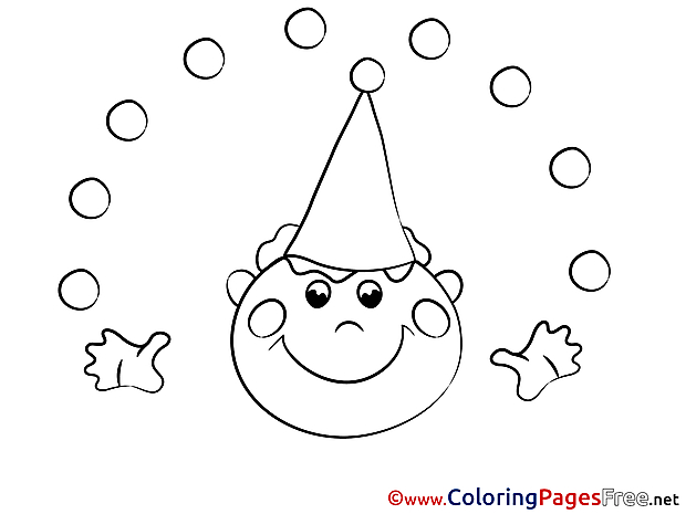 Clown Colouring Page printable free