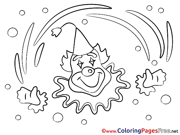 Clown free Colouring Page download