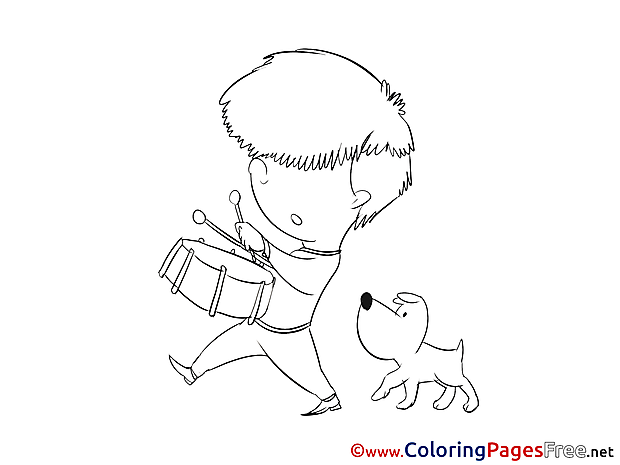 Drum free Colouring Page download