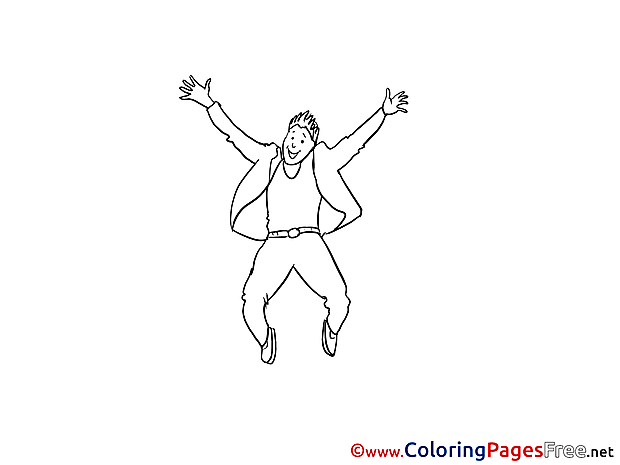 For Kids printable Colouring Page Man