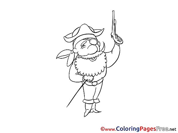 Pirate printable Coloring Pages for free