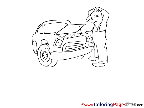 Breakdown Colouring Page printable free