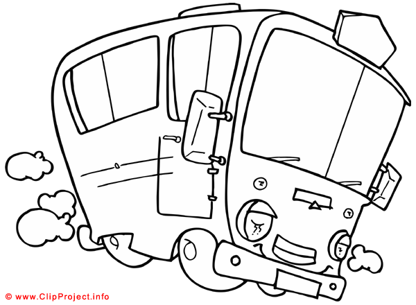 Bus coloring page for free