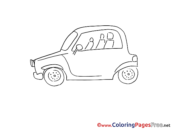 Compact Car for Children free Coloring Pages