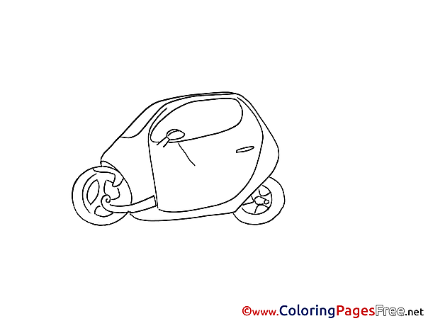 Little Car for Kids printable Colouring Page