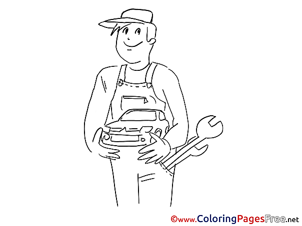 Mechanical Children Coloring Pages free