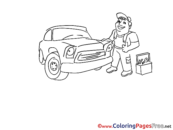 Vehicle Kids free Coloring Page