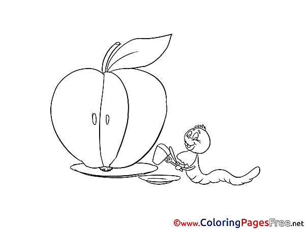 Apple free printable Coloring Sheets