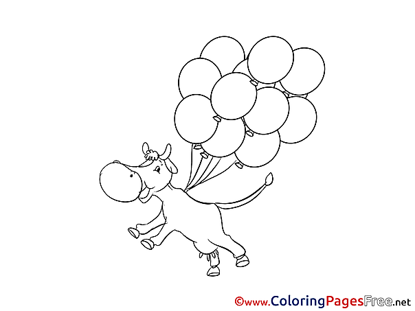 Balloons printable Coloring Pages for free