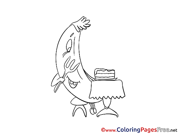 Banana for Kids printable Colouring Page