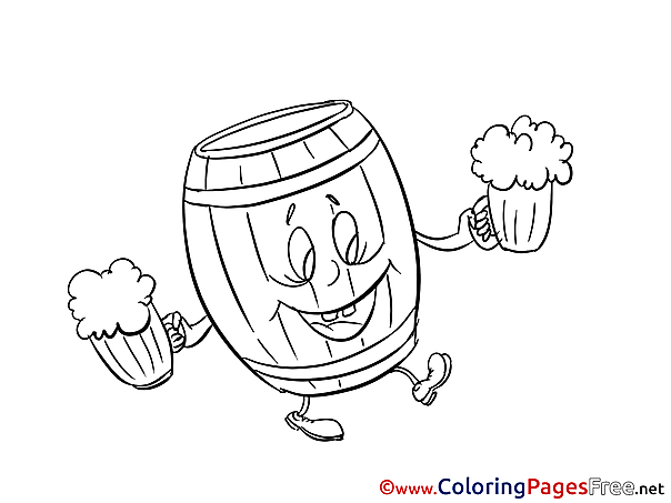 Barrel Oktoberfest free printable Coloring Sheets