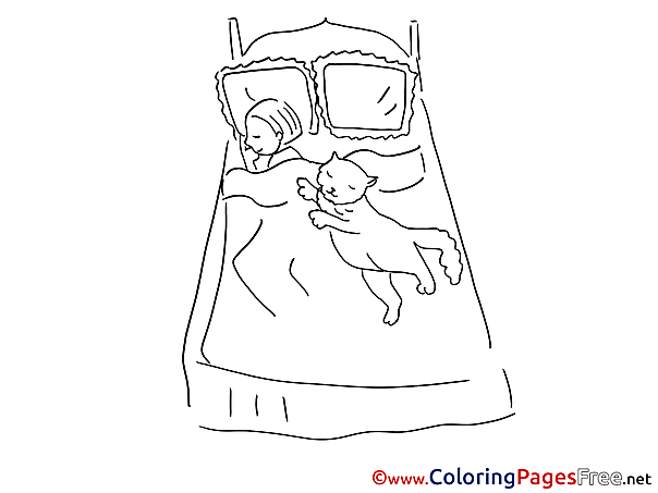 Bed download printable Coloring Pages