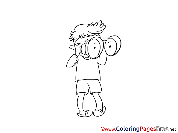 Binoculars free printable Coloring Sheets