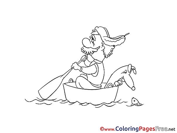 Boat download Colouring Sheet free