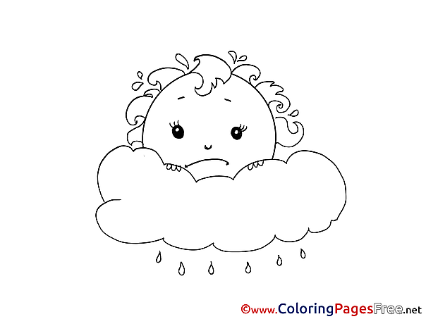 Cloud download Colouring Sheet free