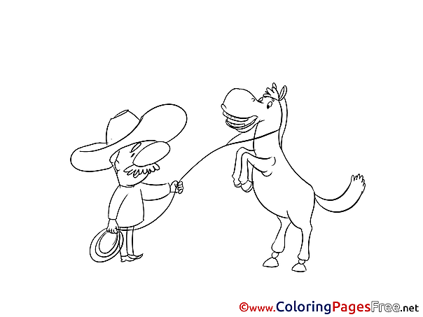 Cowboy printable Coloring Pages for free