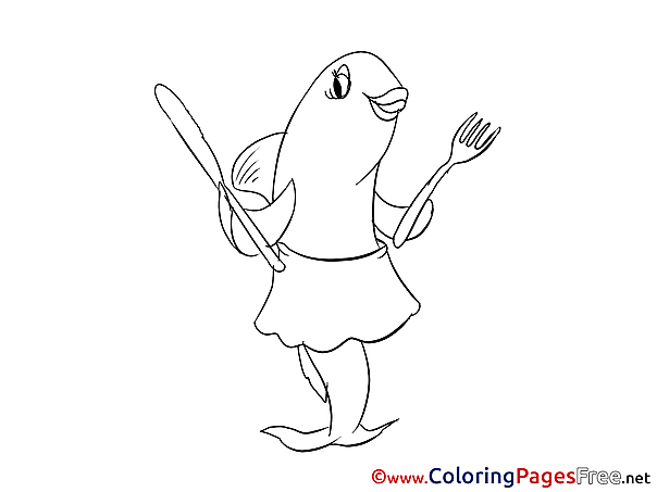 Fish Children download Colouring Page