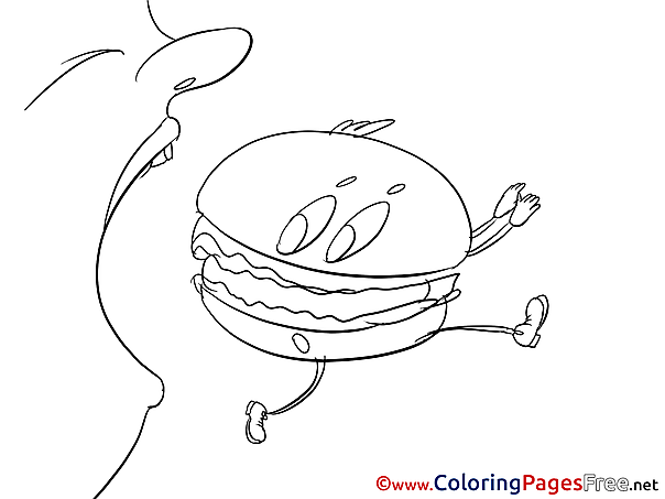 Hamburger free Colouring Page download