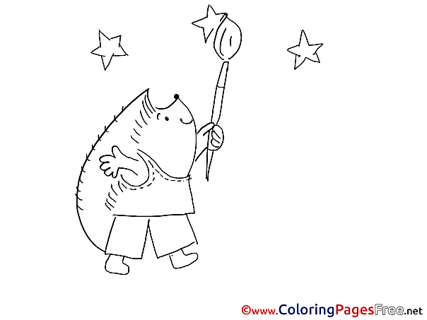 Hedgehog Children Coloring Pages free