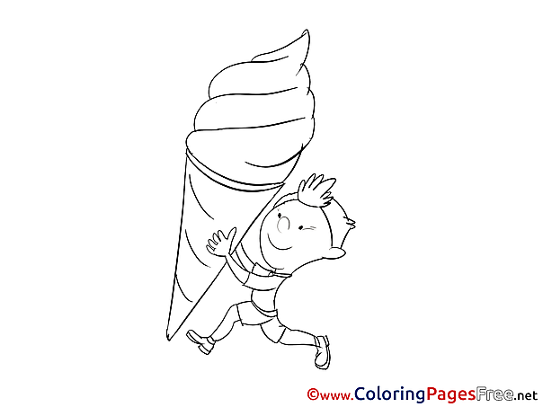 Ice Cream download Colouring Sheet free