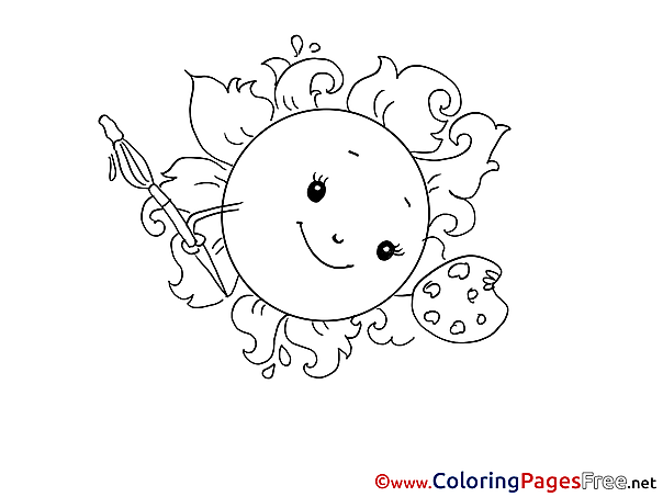 Palette Colouring Page printable free