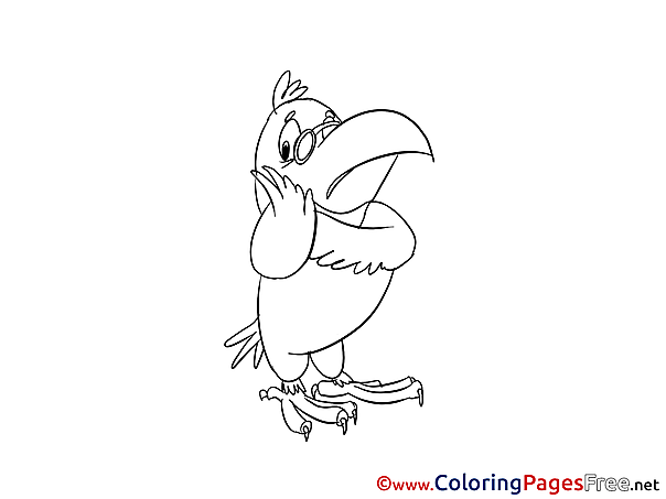 Parrot Kids free Coloring Page