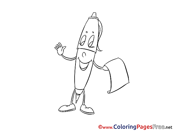 Pen Colouring Page printable free