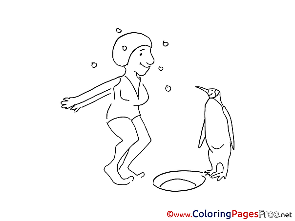Penguin for Kids printable Colouring Page