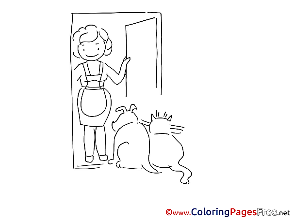 Pets Children Coloring Pages free