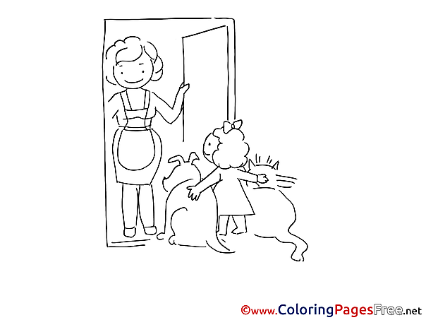 Pets Colouring Page printable free