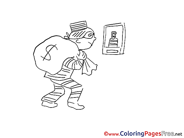 Robber Children download Colouring Page