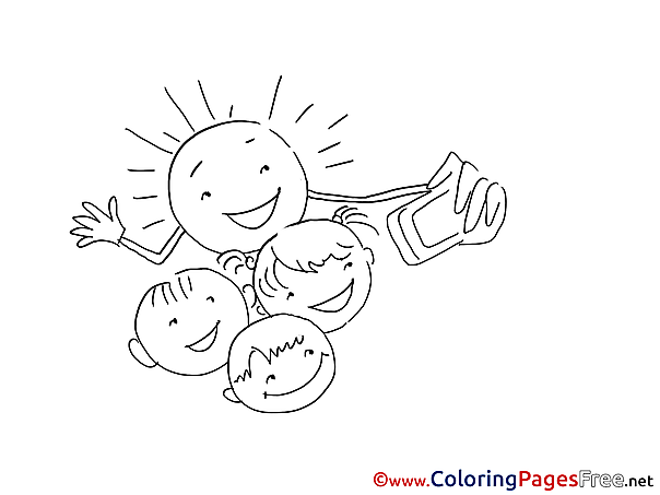 Selfie Children Coloring Pages free