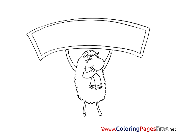 Sheep Kids free Coloring Page