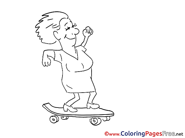 Skateboard Colouring Page printable free
