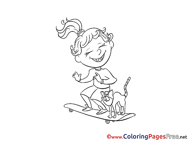 Skateboard free printable Coloring Sheets