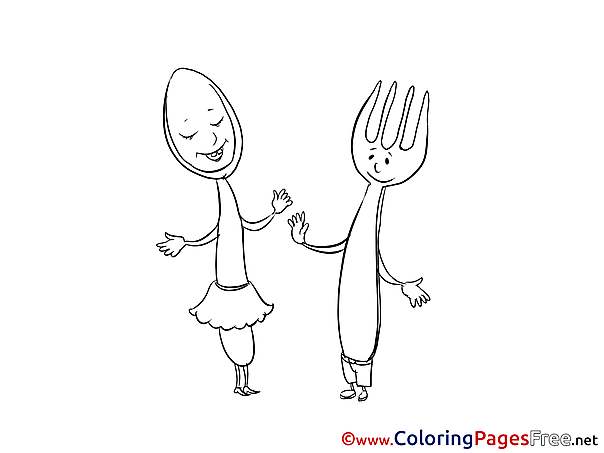 Spoon free printable Coloring Sheets