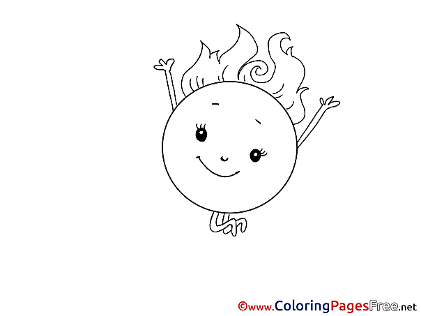 Sun Children download Colouring Page