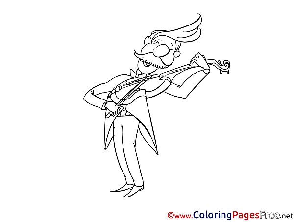 Violin download Colouring Sheet free