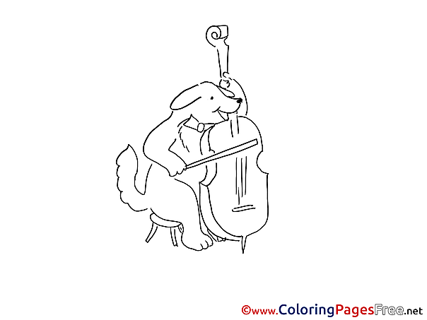 Violoncello Colouring Page printable free