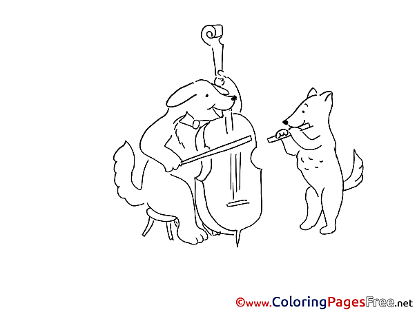Violoncello for free Coloring Pages download