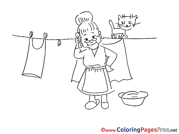 Washing free Colouring Page download