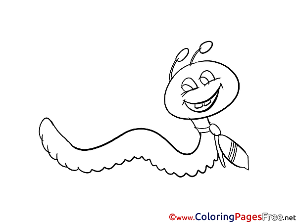 Worm Kids free Coloring Page