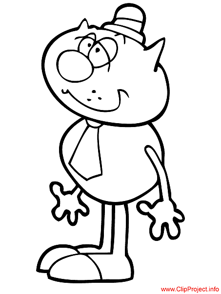 Cartoon cat coloring page