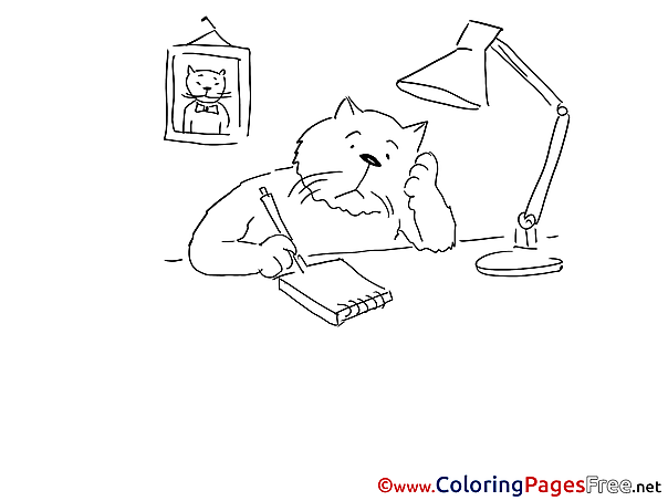 Letter Cat Colouring Sheet download free